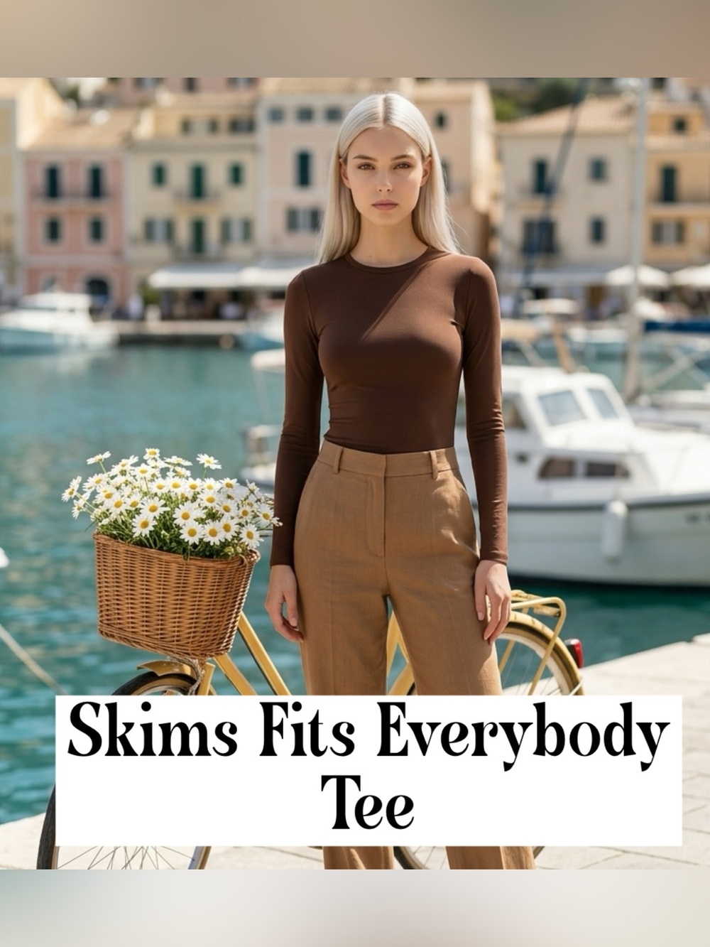 Skims Fits Everybody Shirt Cocoa New